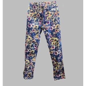 Justice Premium Jeans Girls Size 10 R Multi Color Floral Skinny Leg Pockets